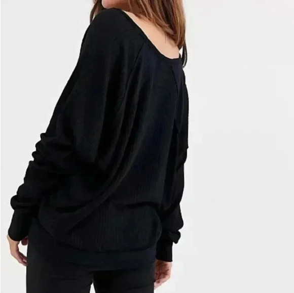 Free People NWT Santa Clara Thermal Top Black - Picture 3 of 10